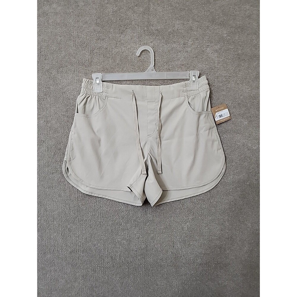 Eddie Bauer Tech Pull On Shorts Womens S Pumice Drawstring Lightweight NEW
